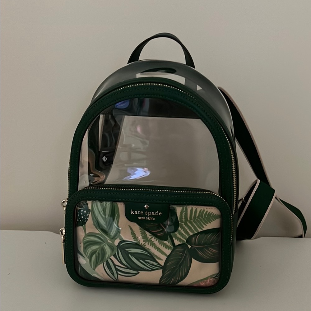 Kate Spade Clare See Thru Small Backpack Fern Foliage